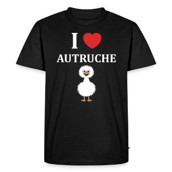 Humour autruche - T-shirt Premium bio Homme - noir - Devant - Nico (187cm)