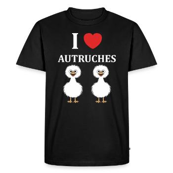 Humour autruche - T-shirt Premium bio Homme - noir - Devant - Nico (187cm)