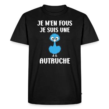 Humour autruche - T-shirt Premium bio Homme - noir - Devant - Nico (187cm)