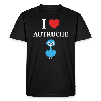 Humour autruche - T-shirt Premium bio Homme - noir - Devant - Nico (187cm)