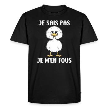Humour autruche - T-shirt Premium bio Homme - noir - Devant - Nico (187cm)