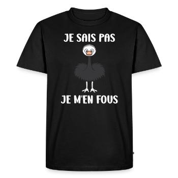 Citation autruche - T-shirt Premium bio Homme - noir - Devant - Nico (187cm)