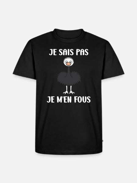 Citation autruche - T-shirt Premium bio Homme - noir