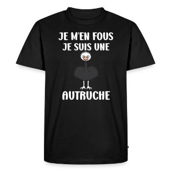 Citation autruche - T-shirt Premium bio Homme - noir - Devant - Nico (187cm)