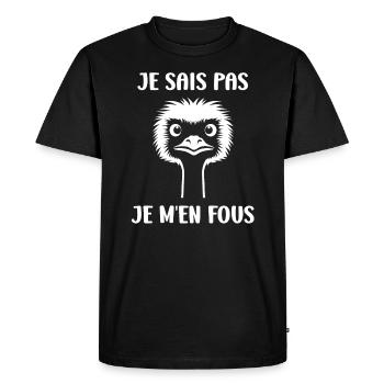 Citation autruche - T-shirt Premium bio Homme - noir - Devant - Nico (187cm)