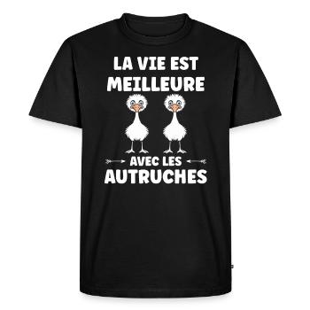 Citation autruche - T-shirt Premium bio Homme - noir - Devant - Nico (187cm)