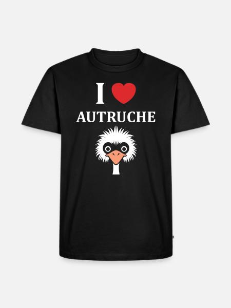 Humorous Ostrich Quote - Men's Premium Organic T-Shirt - black