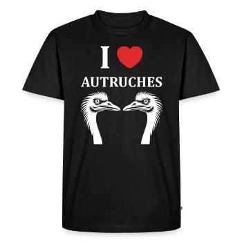 Citation autruche - T-shirt Premium bio Homme - noir - Devant - Nico (187cm)