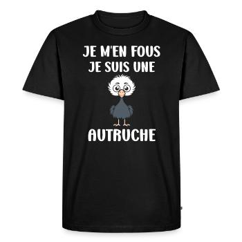 Citation autruche - T-shirt Premium bio Homme - noir - Devant - Nico (187cm)