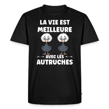 Citation autruche - T-shirt Premium bio Homme - noir - Devant - Nico (187cm)