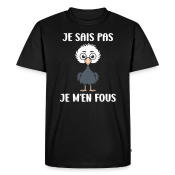 Citation autruche - T-shirt Premium bio Homme - noir - Devant - Nico (187cm)