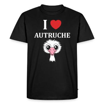 citation humoristique autruche - T-shirt Premium bio Homme - noir - Devant - Nico (187cm)