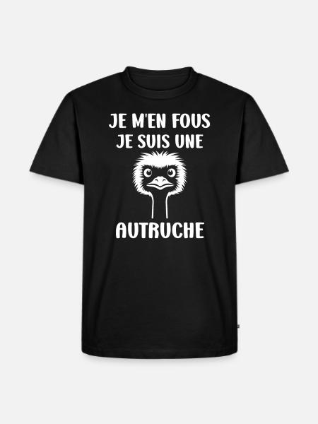 Humorous Ostrich Quote - Men's Premium Organic T-Shirt - black