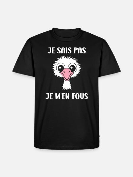 Humorous Ostrich Quote - Men's Premium Organic T-Shirt - black