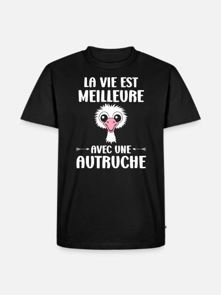 Humorous Ostrich Quote - Men's Premium Organic T-Shirt - black