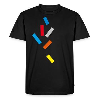 Colors Stripe Pattern - Abstract - Men's Premium Organic T-Shirt - black - Front - Nico (187cm)