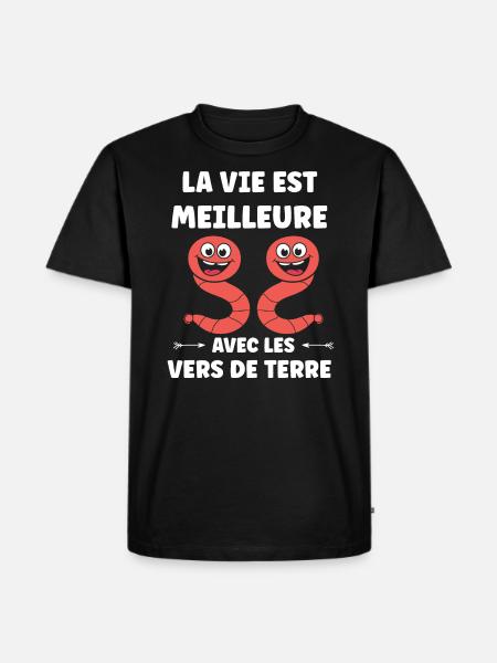 Humour ver de terre - T-shirt Premium bio Homme - noir