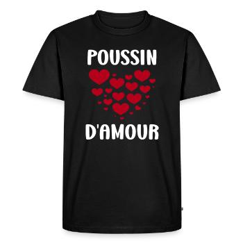 Poussin - T-shirt Premium bio Homme - noir - Devant - Nico (187cm)