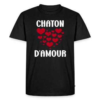 Chaton - T-shirt Premium bio Homme - noir - Devant - Nico (187cm)