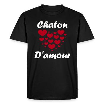 Chaton - T-shirt Premium bio Homme - noir - Devant - Nico (187cm)