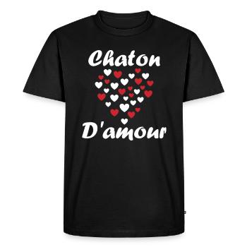Chaton - T-shirt Premium bio Homme - noir - Devant - Nico (187cm)