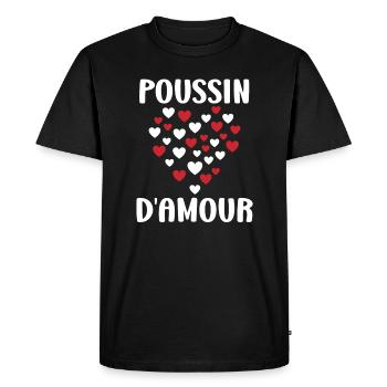Poussin - T-shirt Premium bio Homme - noir - Devant - Nico (187cm)
