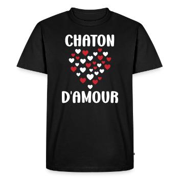 Chaton - T-shirt Premium bio Homme - noir - Devant - Nico (187cm)