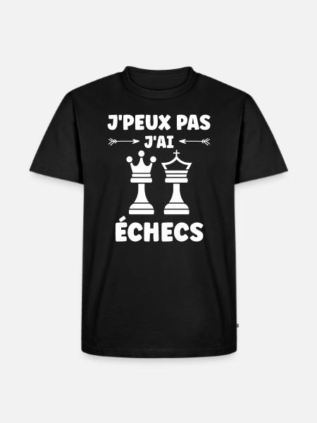 Humour échecs - T-shirt Premium bio Homme - noir