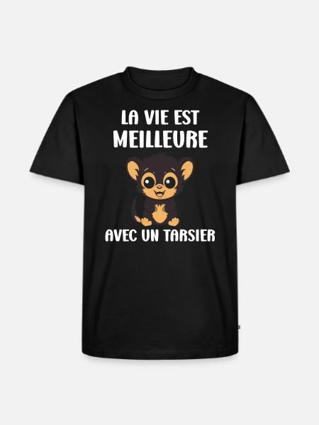 Humour tarsier - T-shirt Premium bio Homme - noir