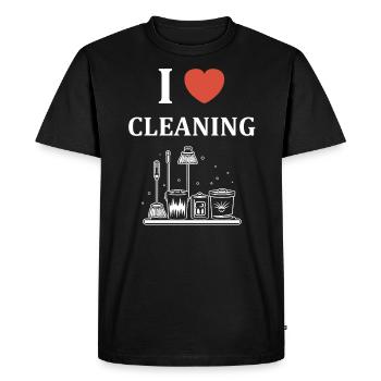 Humou ménage - T-shirt Premium bio Homme - noir - Devant - Nico (187cm)