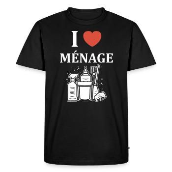 Humour faire le ménage - T-shirt Premium bio Homme - noir - Devant - Nico (187cm)