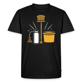 Humour faire le ménage - T-shirt Premium bio Homme - noir - Devant - Nico (187cm)