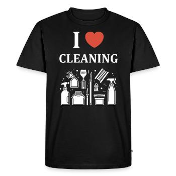 Humour faire le ménage - T-shirt Premium bio Homme - noir - Devant - Nico (187cm)