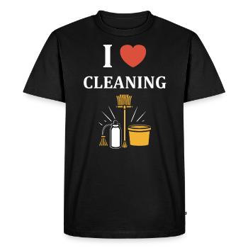 Humour faire le ménage - T-shirt Premium bio Homme - noir - Devant - Nico (187cm)