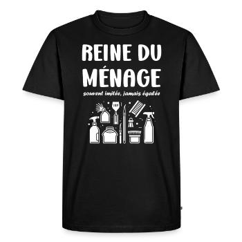Humou ménage - T-shirt Premium bio Homme - noir - Devant - Nico (187cm)