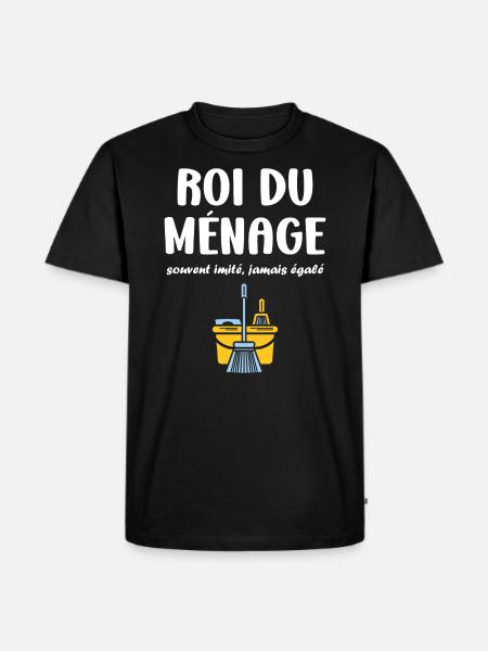 Humour faire le ménage - T-shirt Premium bio Homme - noir