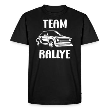 Humour pilote de rallye - T-shirt Premium bio Homme - noir - Devant - Nico (187cm)