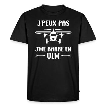 Avion Humour ulm - T-shirt Premium bio Homme - noir - Devant - Nico (187cm)