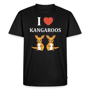 Humour kangourou - T-shirt Premium bio Homme - noir - Devant - Nico (187cm)