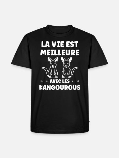 Humour petit kangourou - T-shirt Premium bio Homme - noir