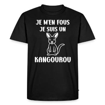 Humour petit kangourou - T-shirt Premium bio Homme - noir - Devant - Nico (187cm)