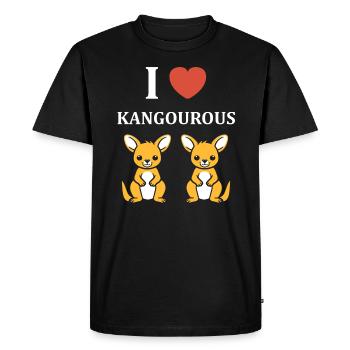 Humour petit kangourou - T-shirt Premium bio Homme - noir - Devant - Nico (187cm)