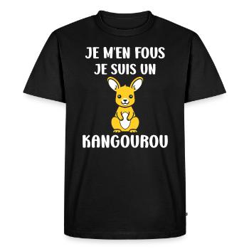 Humour petit kangourou - T-shirt Premium bio Homme - noir - Devant - Nico (187cm)