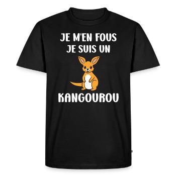 Humour petit kangourou - T-shirt Premium bio Homme - noir - Devant - Nico (187cm)