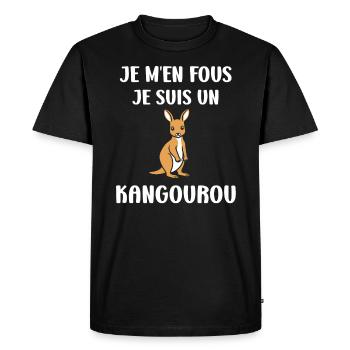 Humour petit kangourou - T-shirt Premium bio Homme - noir - Devant - Nico (187cm)
