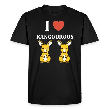 Humour petit kangourou - T-shirt Premium bio Homme - noir - Devant - Nico (187cm)
