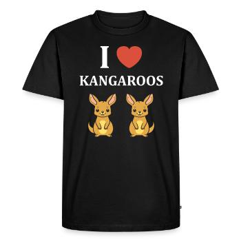 Humour petit kangourou - T-shirt Premium bio Homme - noir - Devant - Nico (187cm)