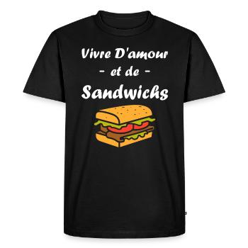 Humour sandwich - T-shirt Premium bio Homme - noir - Devant - Nico (187cm)