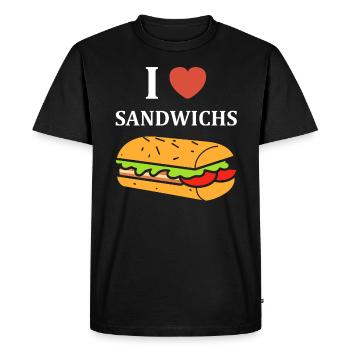 Humour sandwich - T-shirt Premium bio Homme - noir - Devant - Nico (187cm)