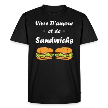Humour sandwich - T-shirt Premium bio Homme - noir - Devant - Nico (187cm)